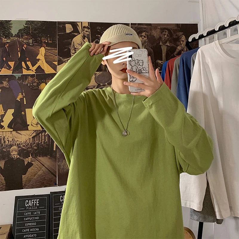 T-shirt à manches longues pour femme, basique et surdimensionné, décontracté et col rond, collection automne 2026
