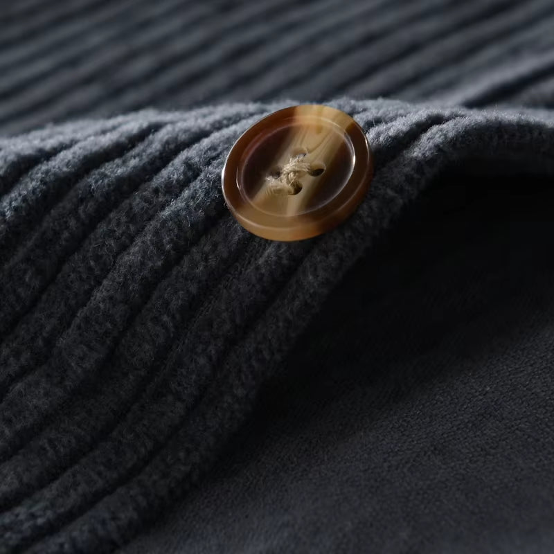 Chemise à manches longues en velours côtelé pour homme, grande taille, épaisse