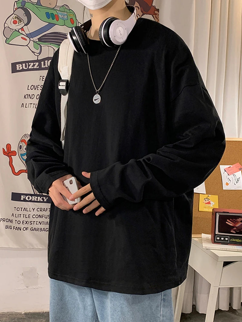 T-shirt à manches longues pour femme, basique et surdimensionné, décontracté et col rond, collection automne 2026