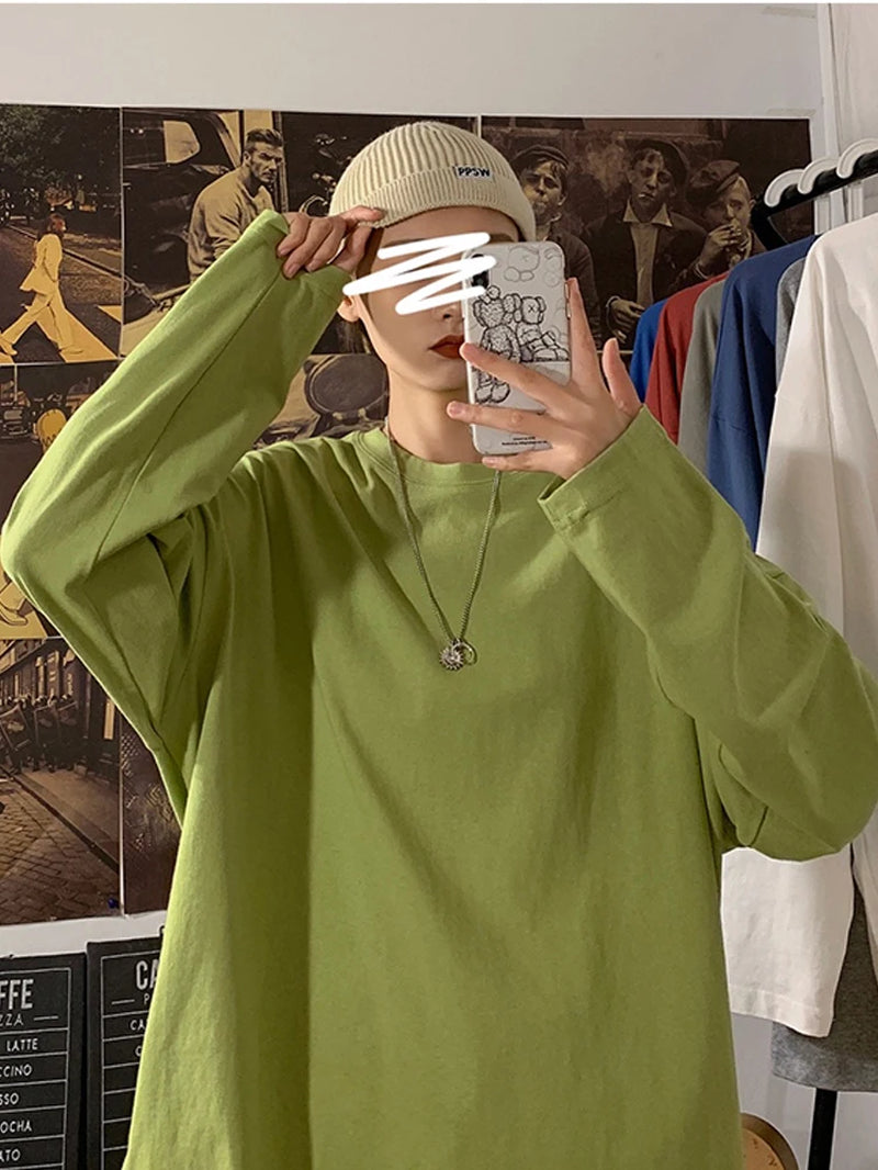 T-shirt à manches longues pour femme, basique et surdimensionné, décontracté et col rond, collection automne 2026
